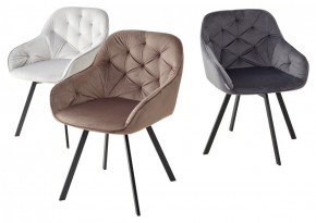 Стул GALE 360 град. поворот. BLUVEL-03 LIGHT GREY, велюр/ черный каркас, М-City в Кургане - kurgan.ok-mebel.com | фото 2