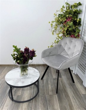 Стул GALE 360 град. поворот. BLUVEL-03 LIGHT GREY, велюр/ черный каркас, М-City в Кургане - kurgan.ok-mebel.com | фото 6