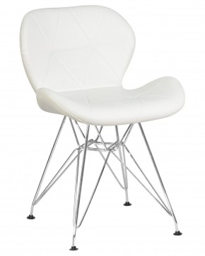 Стул обеденный DOBRIN BUTTERFLY CHROME, ножки хром, цвет белый в Кургане - kurgan.ok-mebel.com | фото