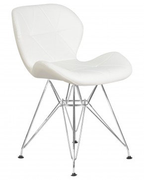 Стул обеденный DOBRIN BUTTERFLY CHROME, ножки хром, цвет белый в Кургане - kurgan.ok-mebel.com | фото 2