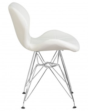 Стул обеденный DOBRIN BUTTERFLY CHROME, ножки хром, цвет белый в Кургане - kurgan.ok-mebel.com | фото 3