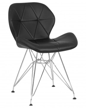 Стул обеденный DOBRIN BUTTERFLY CHROME, ножки хром, цвет чёрный в Кургане - kurgan.ok-mebel.com | фото