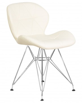 Стул обеденный DOBRIN BUTTERFLY CHROME, ножки хром, цвет кремовый в Кургане - kurgan.ok-mebel.com | фото 2