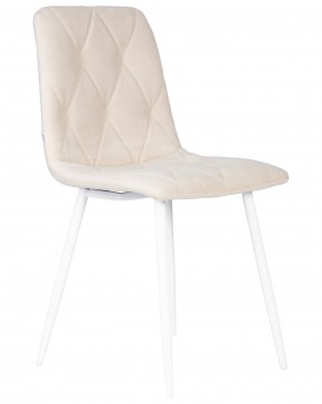 Стул обеденный DOBRIN CHILLY ROMBO, Бежевый Simple 44, основание белое в Кургане - kurgan.ok-mebel.com | фото 2
