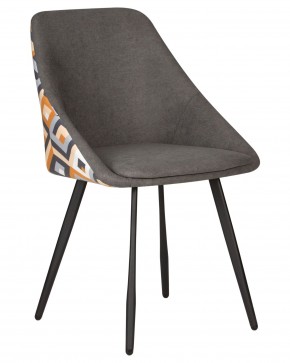Стул обеденный DOBRIN MARKUS, ЭМАЛЬ ЧЕРНЫЙ МУАР ткань Candy Graphite+Escada Ochre в Кургане - kurgan.ok-mebel.com | фото