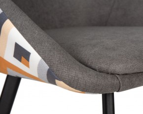Стул обеденный DOBRIN MARKUS, ЭМАЛЬ ЧЕРНЫЙ МУАР ткань Candy Graphite+Escada Ochre в Кургане - kurgan.ok-mebel.com | фото 7