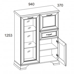 Тумба 1V2D1S, TIFFANY, цвет вудлайн кремовый в Кургане - kurgan.ok-mebel.com | фото 2