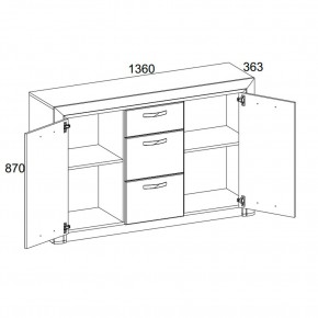 Тумба 2D3S, OLIVIA, цвет вудлайн крем/дуб анкона в Кургане - kurgan.ok-mebel.com | фото 2