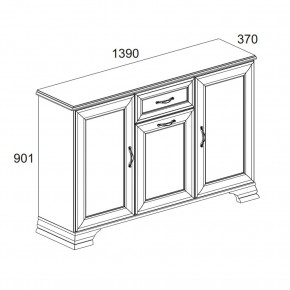 Тумба 3D1S, TIFFANY, цвет вудлайн кремовый в Кургане - kurgan.ok-mebel.com | фото 2