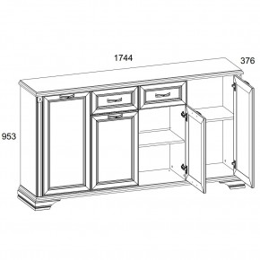 Тумба 4D1S, MONAKO, цвет Сосна винтаж/дуб анкона в Кургане - kurgan.ok-mebel.com | фото 2