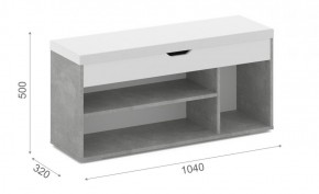 Тумба для обуви Аризона с нишей Ателье светлый/Белый (Вайт) в Кургане - kurgan.ok-mebel.com | фото 2
