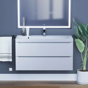 Тумба под раковину Uperwood Tanos 100 см, подвесная, белая матовая в Кургане - kurgan.ok-mebel.com | фото