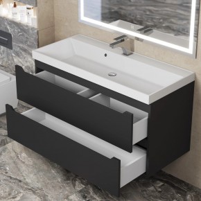 Тумба под раковину Uperwood Tanos 100 см, подвесная, черная матовая в Кургане - kurgan.ok-mebel.com | фото 10
