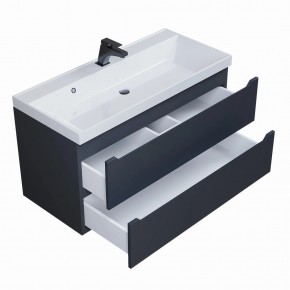 Тумба под раковину Uperwood Tanos 100 см, подвесная, черная матовая в Кургане - kurgan.ok-mebel.com | фото 2