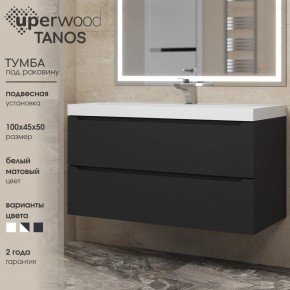 Тумба под раковину Uperwood Tanos 100 см, подвесная, черная матовая в Кургане - kurgan.ok-mebel.com | фото 3