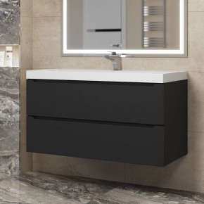 Тумба под раковину Uperwood Tanos 100 см, подвесная, черная матовая в Кургане - kurgan.ok-mebel.com | фото 8