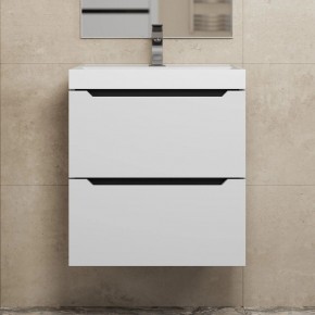 Тумба под раковину Uperwood Tanos 50 см, подвесная, белая/графит в Кургане - kurgan.ok-mebel.com | фото