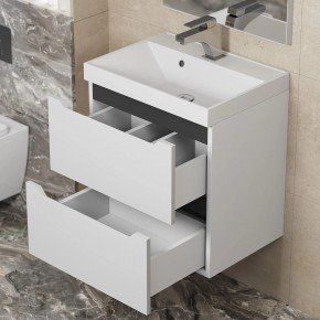 Тумба под раковину Uperwood Tanos 50 см, подвесная, белая/графит в Кургане - kurgan.ok-mebel.com | фото 7