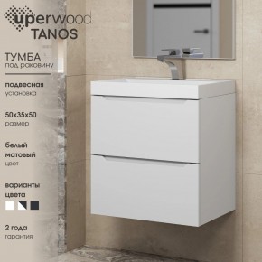 Тумба под раковину Uperwood Tanos 50 см, подвесная, белая матовая в Кургане - kurgan.ok-mebel.com | фото 6