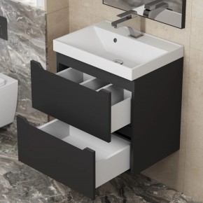 Тумба под раковину Uperwood Tanos 50 см, подвесная, черная матовая в Кургане - kurgan.ok-mebel.com | фото 2