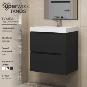 Тумба под раковину Uperwood Tanos 50 см, подвесная, черная матовая в Кургане - kurgan.ok-mebel.com | фото 4
