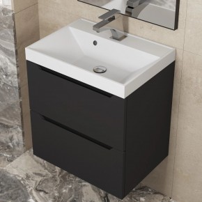 Тумба под раковину Uperwood Tanos 50 см, подвесная, черная матовая в Кургане - kurgan.ok-mebel.com | фото 9