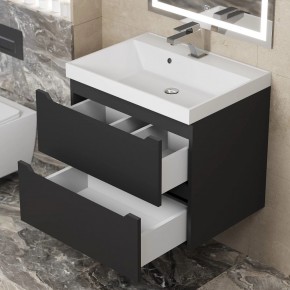 Тумба под раковину Uperwood Tanos 60 см, подвесная, черная матовая в Кургане - kurgan.ok-mebel.com | фото 2