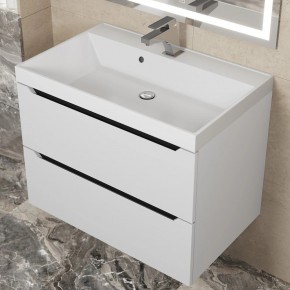 Тумба под раковину Uperwood Tanos 70 см, подвесная, белая/графит в Кургане - kurgan.ok-mebel.com | фото 9