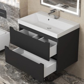 Тумба под раковину Uperwood Tanos 70 см, подвесная, черная матовая в Кургане - kurgan.ok-mebel.com | фото 2