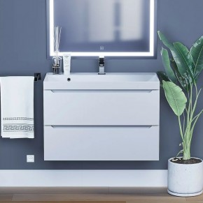 Тумба под раковину Uperwood Tanos 80 см, подвесная, белая матовая в Кургане - kurgan.ok-mebel.com | фото