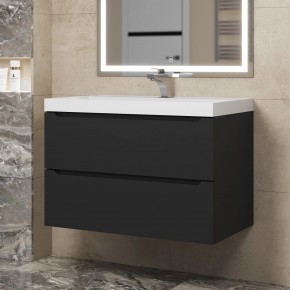 Тумба под раковину Uperwood Tanos 80 см, подвесная, черная матовая в Кургане - kurgan.ok-mebel.com | фото