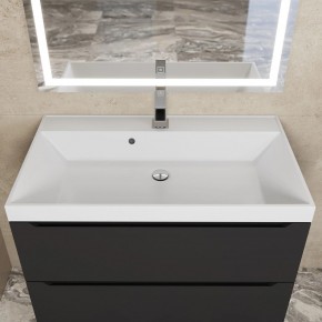Тумба под раковину Uperwood Tanos 80 см, подвесная, черная матовая в Кургане - kurgan.ok-mebel.com | фото 10