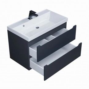 Тумба под раковину Uperwood Tanos 80 см, подвесная, черная матовая в Кургане - kurgan.ok-mebel.com | фото 2