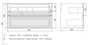Тумба под раковину Uperwood Tanos 90 см, подвесная, белая матовая в Кургане - kurgan.ok-mebel.com | фото 3