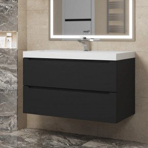Тумба под раковину Uperwood Tanos 90 см, подвесная, черная матовая в Кургане - kurgan.ok-mebel.com | фото