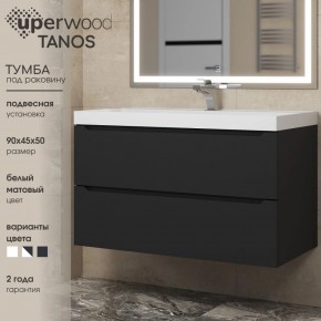 Тумба под раковину Uperwood Tanos 90 см, подвесная, черная матовая в Кургане - kurgan.ok-mebel.com | фото 3