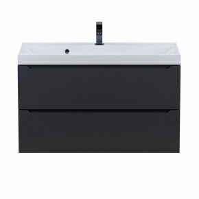 Тумба под раковину Uperwood Tanos 90 см, подвесная, черная матовая в Кургане - kurgan.ok-mebel.com | фото 8