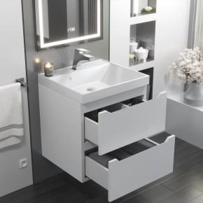 Тумба с раковиной Uperwood Tanos 50 см, подвесная, белая матовая в Кургане - kurgan.ok-mebel.com | фото 11