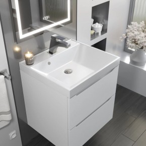 Тумба с раковиной Uperwood Tanos 50 см, подвесная, белая матовая в Кургане - kurgan.ok-mebel.com | фото 9