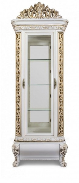 Витрина одностворчатая Алсу (белый глянец) в Кургане - kurgan.ok-mebel.com | фото 3