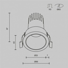 Встраиваемый светильник Maytoni Dip DL116-10W-4K-B в Кургане - kurgan.ok-mebel.com | фото 10