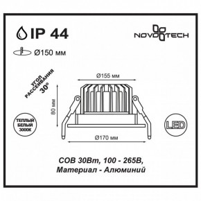 Встраиваемый светильник Novotech Drum 357604 в Кургане - kurgan.ok-mebel.com | фото 3